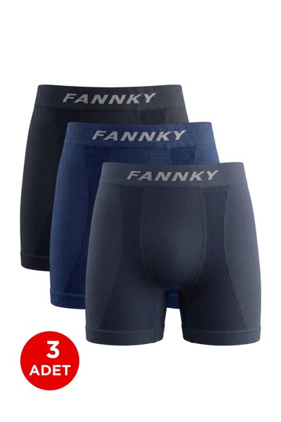 FİT WOMEN DİKİŞSİZ NEFES ALABİLEN RAHAT ERKEK BOXER 3 ADET 4632-Çok Renkli