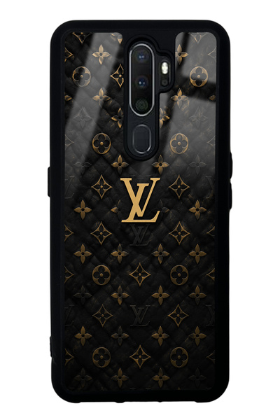 Spoyi Oppo A5 2020 Black Gold Lv Design Glossy Phone Case