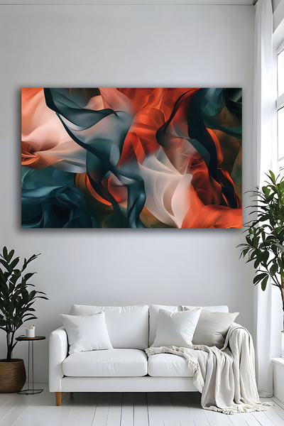 Parıltı Yayınları Pictură decorativă modernă abstractă cu efect de val din st...