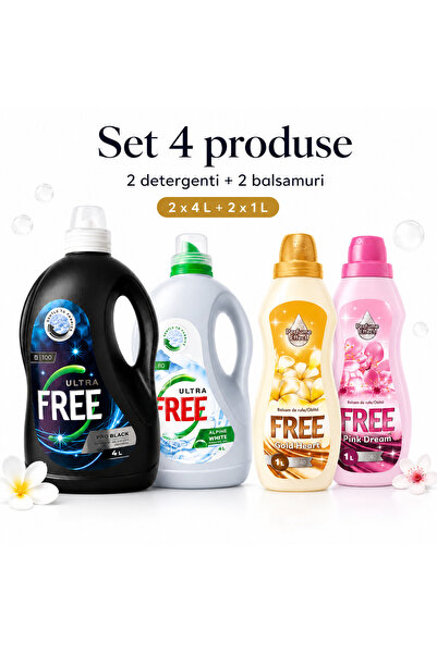 FREE Set 4 Produse pentru Rufe, Ultra Pro Black 4 L, Ultra Alpine White 4 L, ...