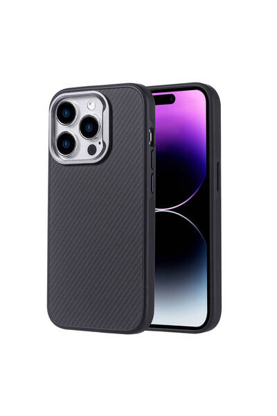 NOVATECH iPhone 14 Pro Max Kılıf Magsafe Şarj Özellikli Karbon Fiber Görünüml...