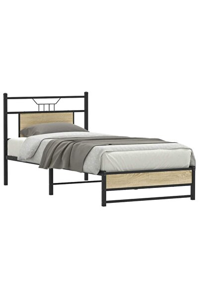 vidaxl Cadru pat fără saltea, stejar sonoma 80x200 cm lemn prelucrat