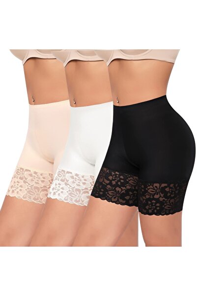 YARCO Pantaloni Scurti Sub Rochie, YARRCO, Antifrecare, Dantela Elastica, Neg...