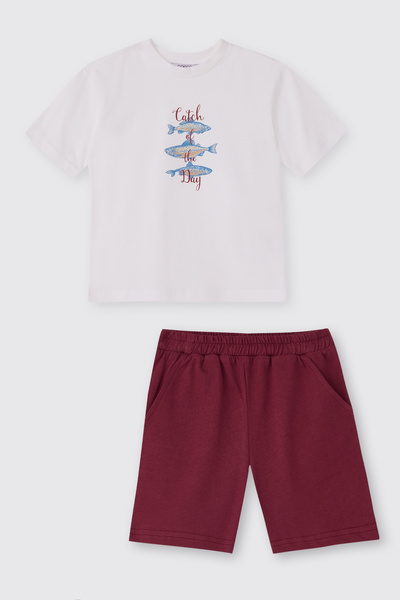 Panço Baby Girl 2-Piece Burgundy Set