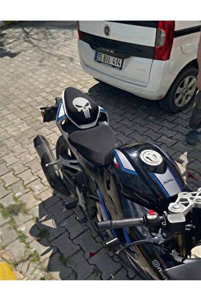 Utku Giyim RKS SRK125 R UYUMLU PUNISHER BASKILI MOTOSİKLET KOLTUK ARTÇI VE SÜ...