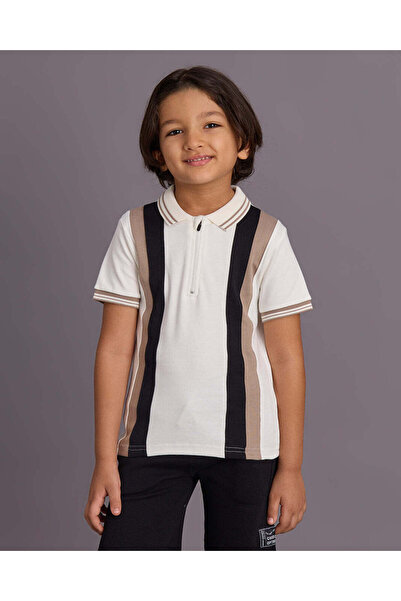 REDTAG Boys White Cut And Sew T-Shirt