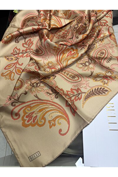 Belli Twi̇ll Silk Scarf 4207D Ethnic Pattern