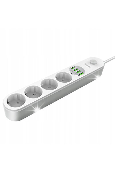Energizer Priză multiplă cu întrerupător 4x SCHUKO 4x USB-A 2500W 10A KAB
