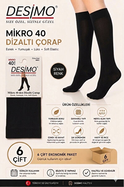 Desimo Micro 40 Knee Length 6' Pair of Women's Socks