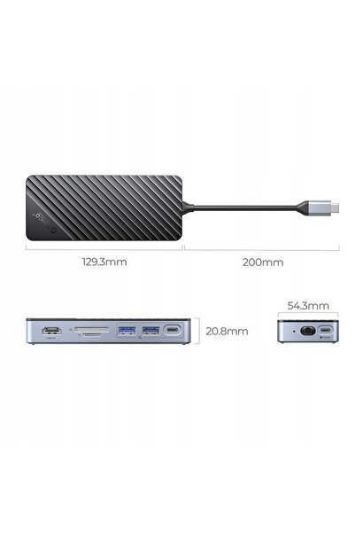 Orico Hub USB-C cu carcasă pentru disc OM28P-G2-BK-EP M.2, 10 Gbps, HDMI 4K 60Hz
