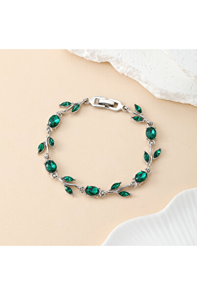 asc.home Steel Body Zircon Bracelet with Green Details