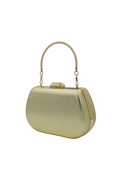 Smooth Bags Gold Women's Evening Dress Bag Clutch Handbag Chain Strap Shoulde...