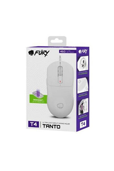 FURY Tanto T4 Wired Gaming Mouse, 12000 DPI, Pixart PAW3327, White