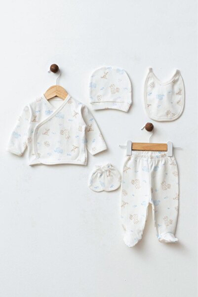 yukobaby bebeğiniz için en doğalı BEBEK LİTTLE BEAR&ELEPHANT 5'Lİ %100 PAMUKLU YENİDOĞAN HASTANE ÇIKIŞI ZIBIN SETİ YK4483254