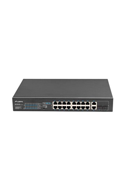 Lanberg Switch Fast Ethernet PoE+ neadministrat cu 16 porturi, 2x Gigabit, 1x...