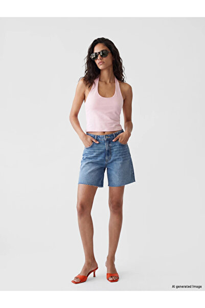 LC Waikiki Blue Regular Fit Women's Jean Shorts
