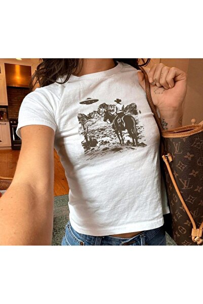 Grafftee Clothing Cowboy Ufo Printed Women's Body Tee