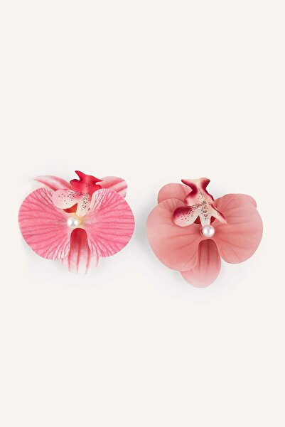 DeFacto Women's 2-Piece Floral Pink Hair Clip I0007Axns
