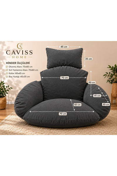 cavisshome CAVİSS HOME Tekli Salıncak Minderi, Salıncak, Minder, Oturma Minde...