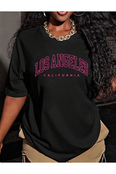 No Plan Unisex Adult Los Angeles Printed Round Neck T-Shirt