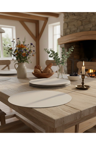 ih ihra Set of 6 Mdf Round Plates - 30 cm Diameter Decorative Placemats and P...