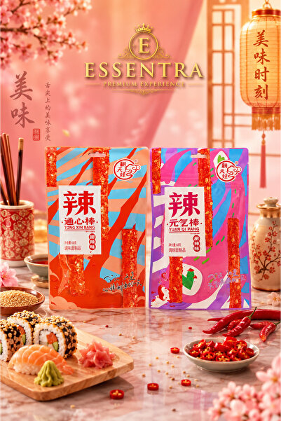 Essentra Home Tong Xin Bang Spicy Snack Stick 2'lü 68g Tatlı Acı Çin Usulü At...
