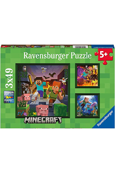 RAVENSBURGER Puzzle Minecraft Biomes 3x49 buc (10105621)