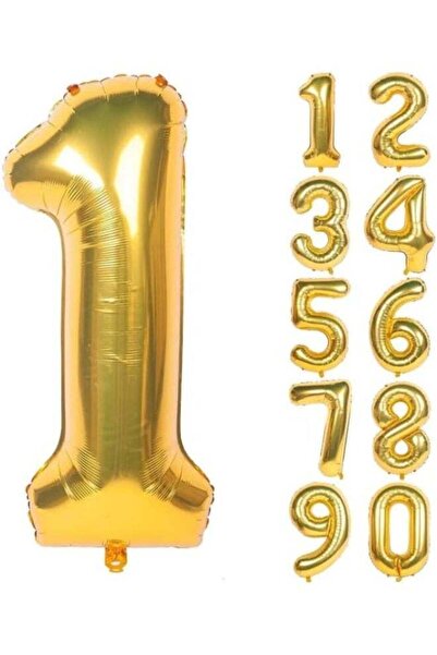 Kovar Gold Number Balloon, Large Foil Mylar Party Decoration with Numbers 0-9...