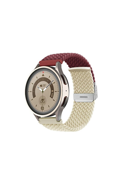 OEM Λουράκι Νάιλον Ασημένια Πόρπη Garmin Forerunner 245 Κρασσί Κόκκινο Αστρικ...