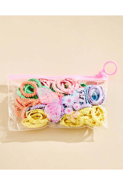 REDTAG Girls Assorted 100 Piece Hair Elastic Set