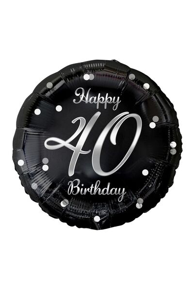 Godan Balon rotund din folie, La mulți ani la 40 de ani!, Confetti argintiu, ...