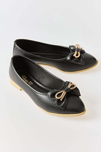 Raneel Kazançlı Alışveriş Women's bow accessorized light heel flat black