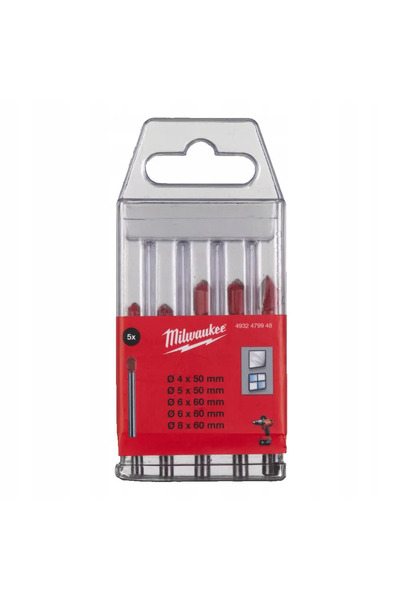 Milwaukee Set de burghie diamantate pentru sticlă, plăci și ceramică /5buc./ ...