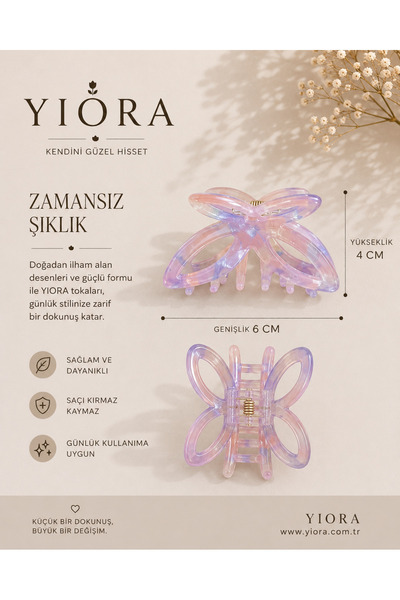 yiora Cataramă din acetat importată din seria Premium, dimensiune mică (5-6 cm)