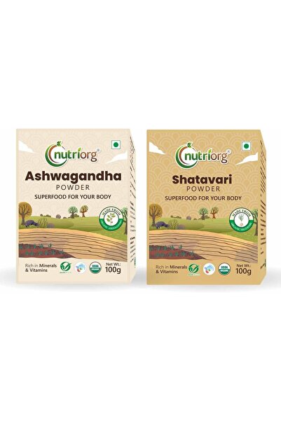 Nutriorg Ashwagandha Powder & Shatavari Powder 200g,Helps fight anxiety and S...