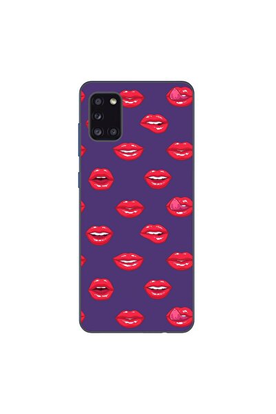 OEM Калъф, съвместим със Samsung Galaxy A31, силиконов гел TPU с десен на устни