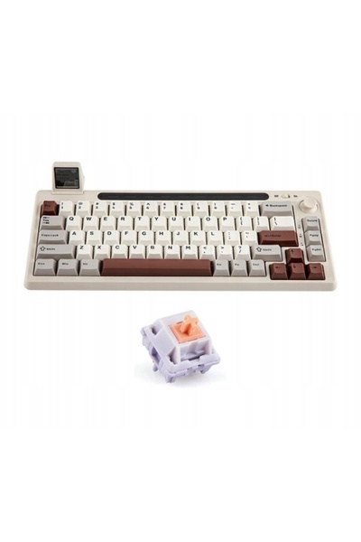 Kraft&dele Tastatură mecanică Epomaker RT65 Wisteria Switch-uri Lineare Gri-Alb