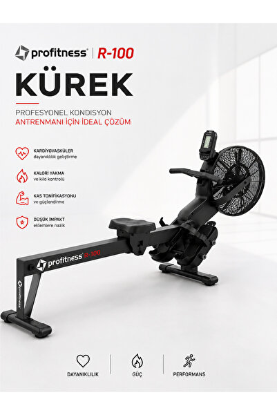 Profitness R-100 Profesyonel Hava Dirençli Kürek Makinesi – Tam Vücut Kardiyo...