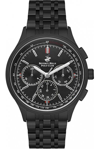 Beverly Hills Polo Club Ceas de modă negru pentru bărbați BEVERLY HILLS BP355...