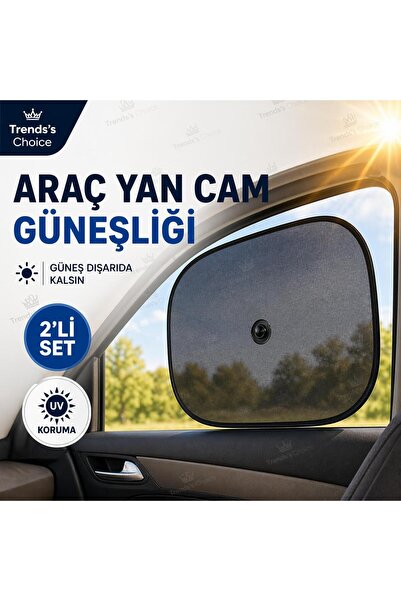 trends's choice Araç Oto Güneşlik Yan Cam Güneşlik Perde Vantuzlu Araç Yan Ca...