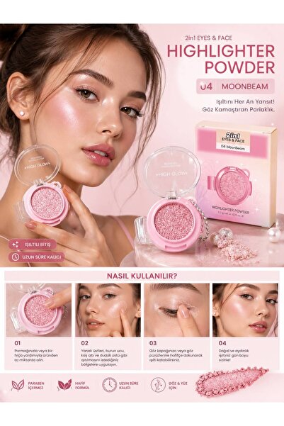 Floraglow 2’si 1 Arada Highlighter Powder Göz ve Yüz Aydınlatıcı