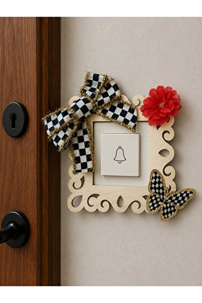 Marrone Red Floral Socket Frame Plaid Ribbon
