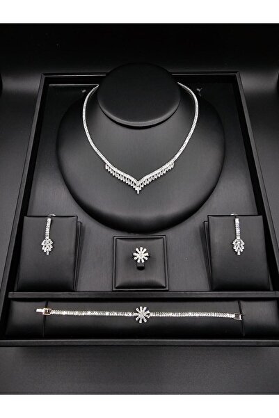 ABAS Lotus shape zircon jewelry set