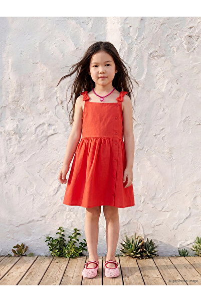 LC Waikiki Lcw Kids Orange Girls' Bow Dress