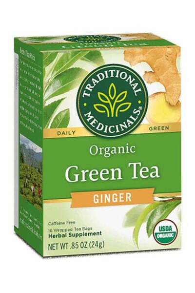 TRADITIONAL MEDICINALS TM GREEN TEA GINGER #1498