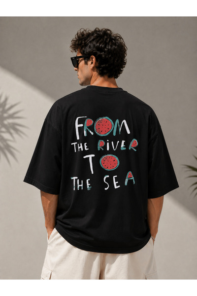 Nulivez Palestine Themed Oversize Unisex T-Shirt |   From the River to the Se...