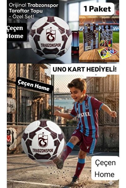 ÇEÇEN HOME Original Licensed Soccer Ball + 1 Pack of Original Cards with Ts a...