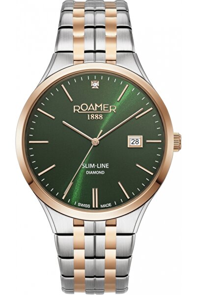 Roamer ceas bărbătesc 864833 49 75 50 — verde clasic cu diamante