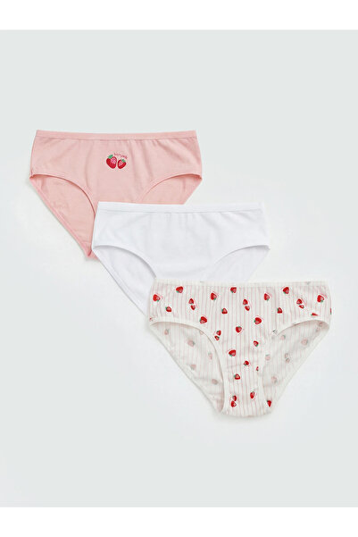 LC Waikiki Lcw Kids Pink Patterned Girls' Panties 3-Pack