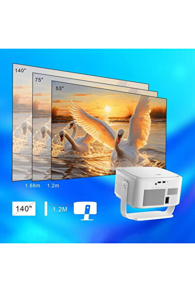 zenwire Proiector Mini Portabil Android 14 WiFi Full HD 4K 8K Proiector pentr...